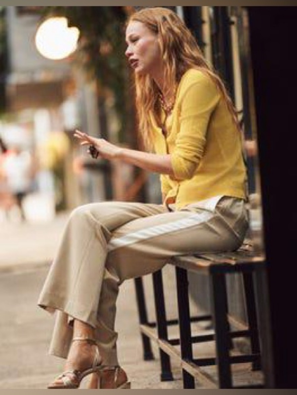 NWT Boden Pull On Side Stripe Trousers Ankle Zip Beige Size 14 Regular - Picture 3 of 14